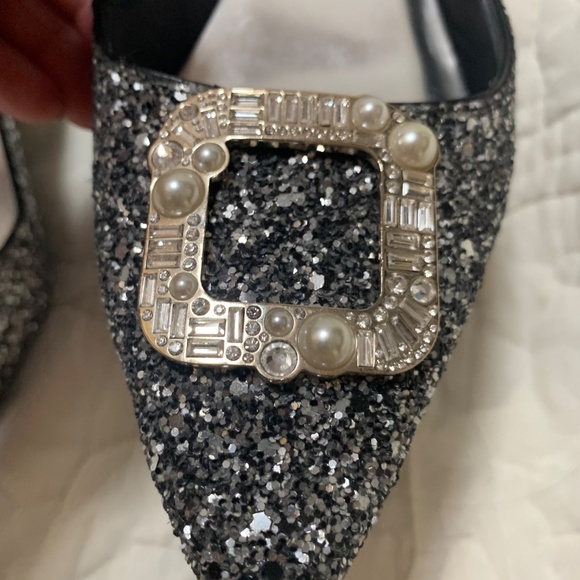 Kate Spade Buckle Up Glitter Flats Size 6.5 - Picture 5 of 10